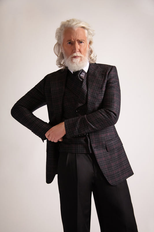 Tailored Single Breasted Check Wool Suit