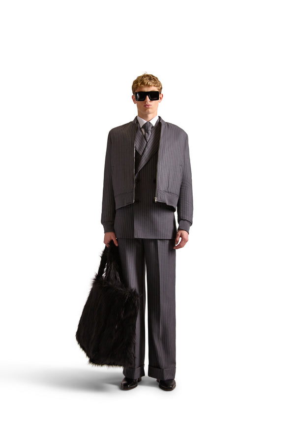 Tailored Pinstripe Wool Tie