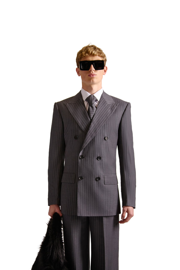 Tailored Pinstripe Wool Tie