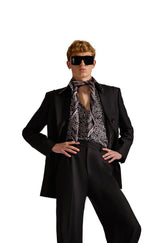 Peak Lapel Double Breasted Wool Blazer