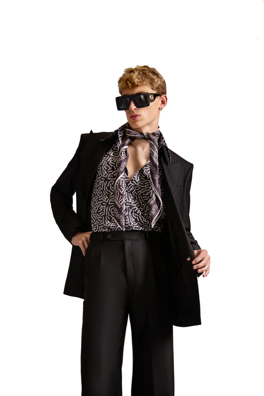 Peak Lapel Double Breasted Wool Blazer
