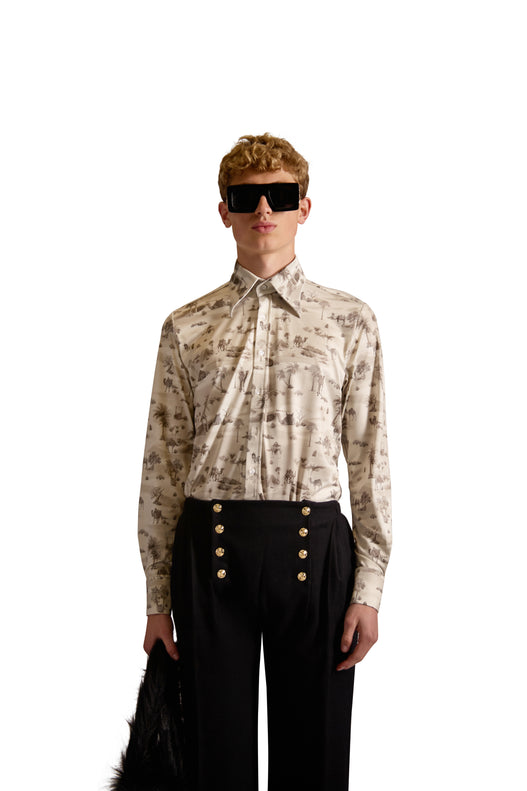 Tailored Wool Button Trousers