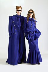 Tailored Wool Jumpsuit & Double Breasted Overcoat