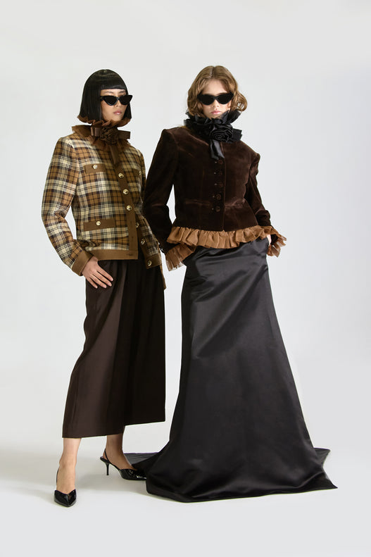 Tailored Single Breasted Check Wool Jacket & Trouser