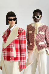Tailored Single Breasted Check Wool Jacket & Trouser