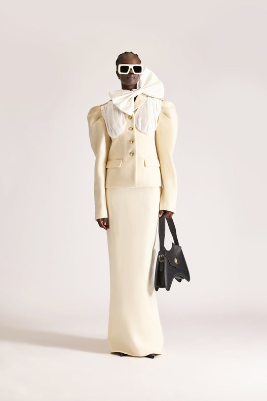 Tailored Single Breasted Wool Jacket & Skirt Set