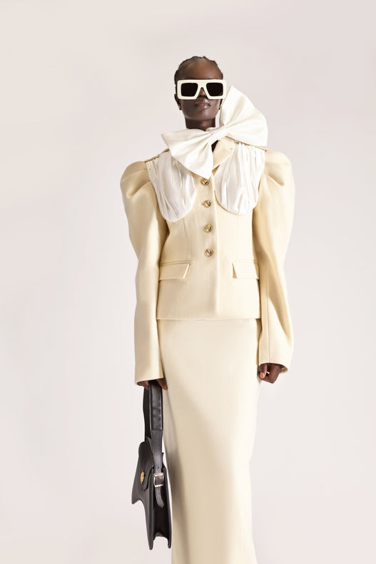 Tailored Single Breasted Wool Jacket & Skirt Set
