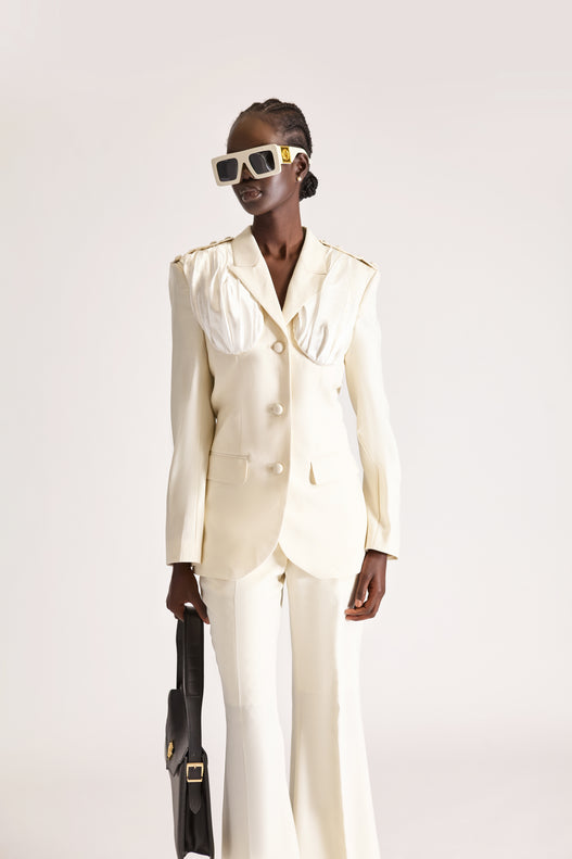 Tailored Single Breasted Wool Blazer & Trouser