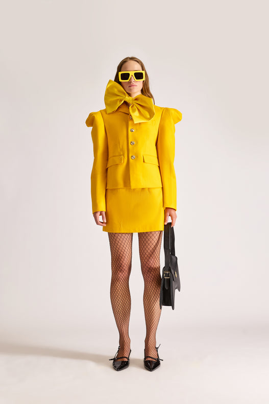 Tailored Single Breasted Wool Jacket & Skirt Set