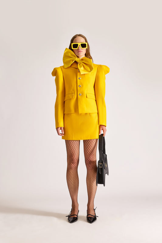 Tailored Single Breasted Wool Jacket & Skirt Set