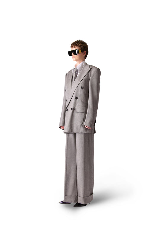 Pleated Wool Tailored Trousers