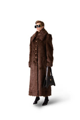Shirt Collar Single Breasted Fur Coat