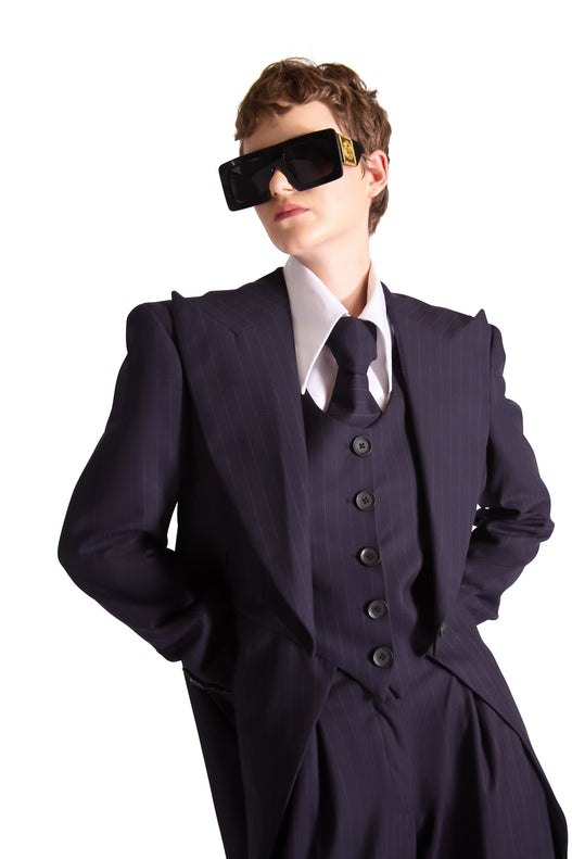 Tailored Pinstripe Tailcoat Wool & Cashmere Suit