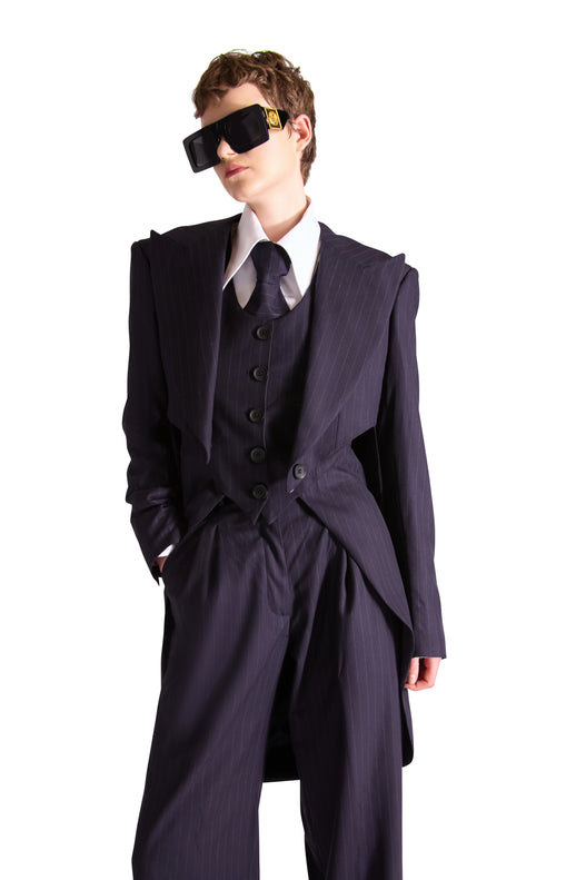 Tailored Pinstripe Tailcoat Wool & Cashmere Suit