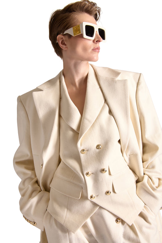 Notch Lapel Single Breasted Wool Overcoat
