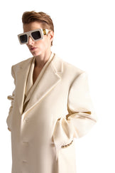 Notch Lapel Single Breasted Wool Overcoat