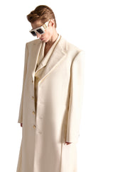 Notch Lapel Single Breasted Wool Overcoat