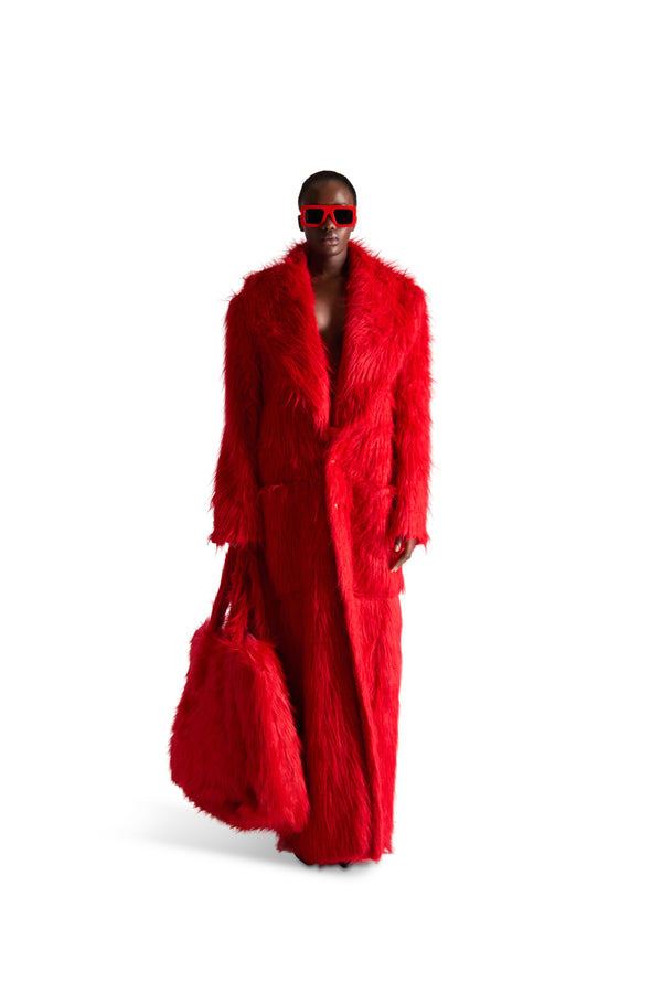 Shawl Lapel Single Breasted Fur Coat