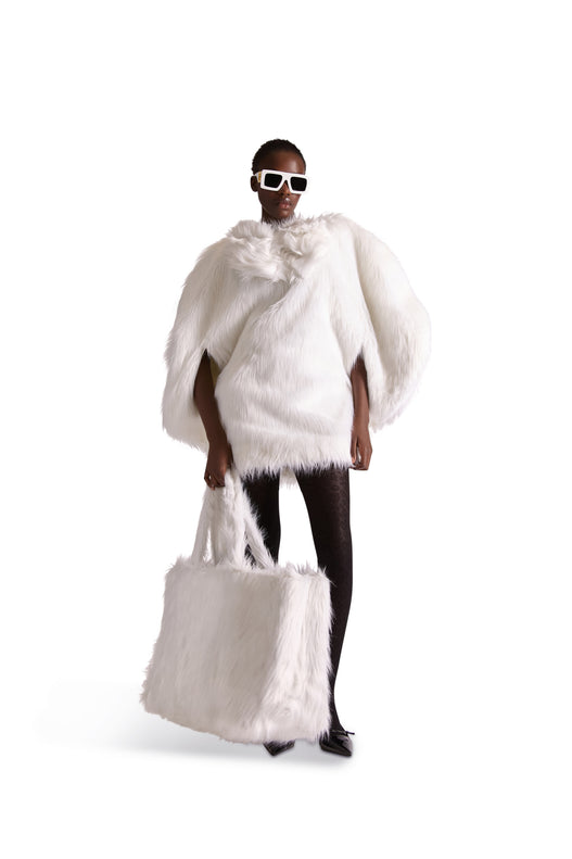 Tailored Faux fur short cape Dress