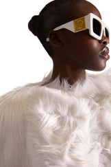 Tailored Faux fur short cape Dress