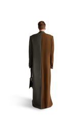 Peak Lapel Double Breasted Wool Overcoat