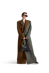 Peak Lapel Double Breasted Wool Overcoat