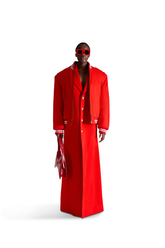 Peak Lapel Single Breasted Wool Long Coat