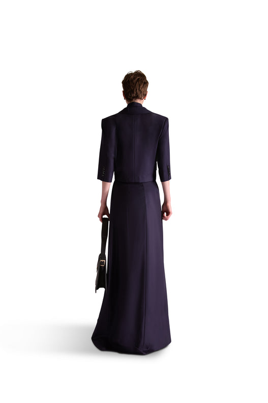 Peak Lapel Double Breasted Cropped Blazer