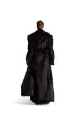 Peak Lapel Double Breasted Fur Coat