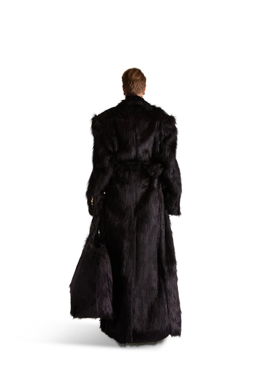 Peak Lapel Double Breasted Fur Coat