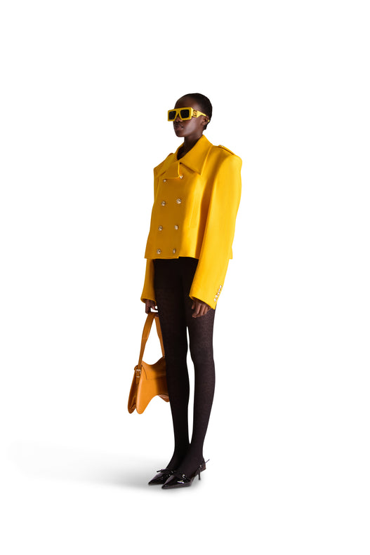 Shirt Collar Double Breasted Wool Jacket
