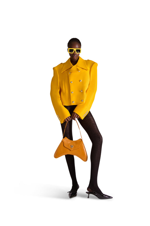 Peak Lapel Single Breasted Wool Overcoat