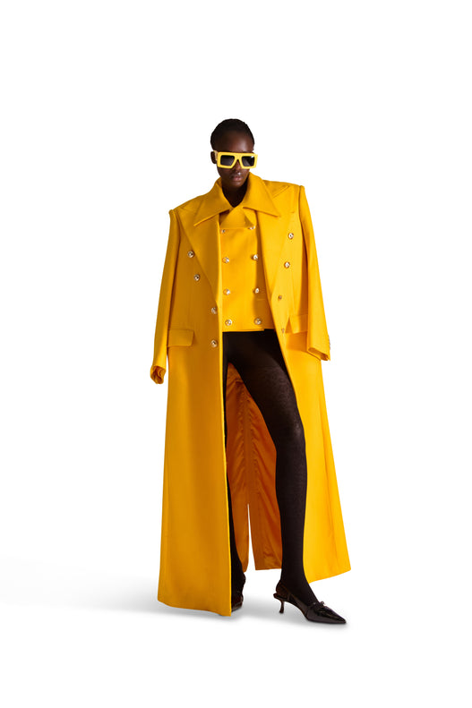Shirt Collar Double Breasted Wool Jacket