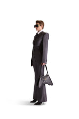 Tailored Notch Lapel Pinstripe Jumpsuit