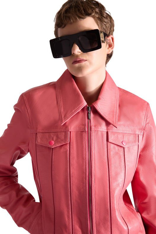 Tailored Leather Flared Trousers