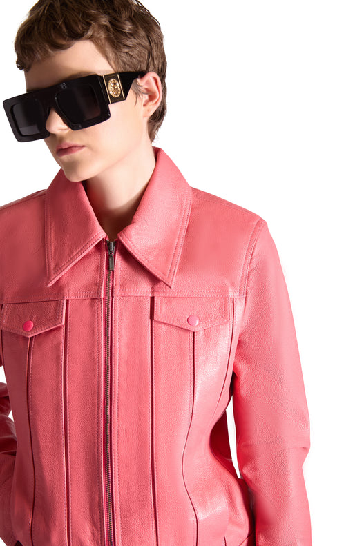 Tailored Leather Flared Trousers