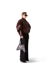 Tailored Leather Shirt Collar Jacket