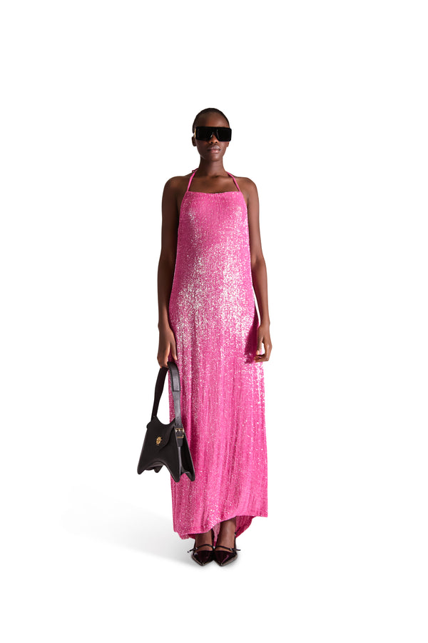 Hand Embroidered Beaded Evening Dress