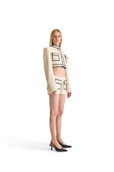 Tailored Wool Contrast Piping Shorts