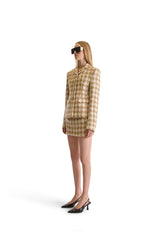 Tailored Houndstooth Short Skirt