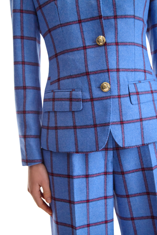 Notch Lapel Single Breasted Cashmere Blazer