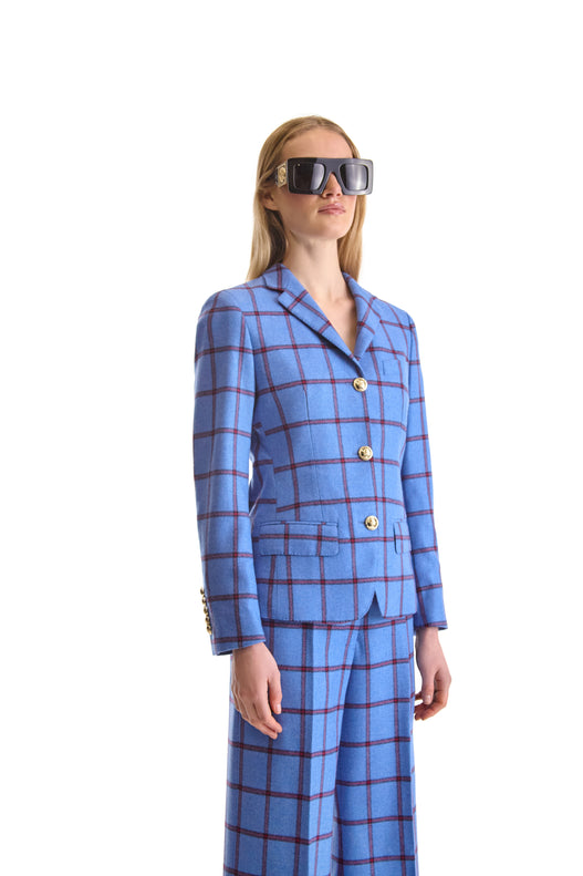 Notch Lapel Single Breasted Cashmere Blazer