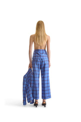 Tailored Sleeveless Backless Check Shirt
