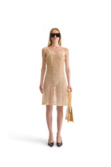 Hand Embroidered Pearl Short Dress