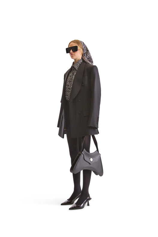 Shawl Lapel Double Breasted Wool Blazer