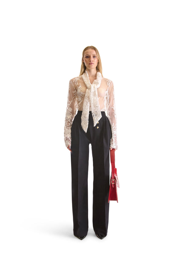 Hand Embroidered Sheer Blouse