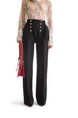 Tailored Wool Button Trouser