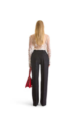 Tailored Wool Button Trouser