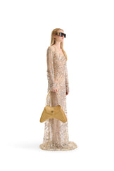 Hand Embroidered Beaded Evening Dress