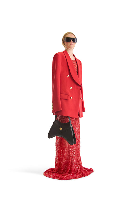 Shawl Lapel Double Breasted Wool Blazer